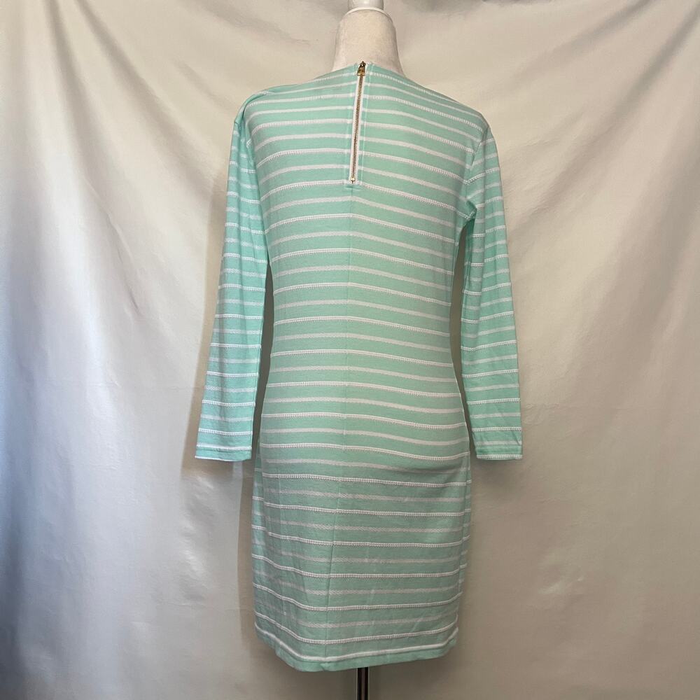 STS Striped Sheath Dress Sz XS Coastal Preppy Long Sleeve Texture MInt Office - Picture 6 of 12